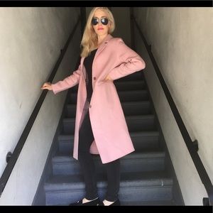 Topshop pink wool coat overcoat size 4